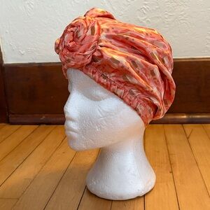 Elegant Vintage Peachy Floral Headwrap